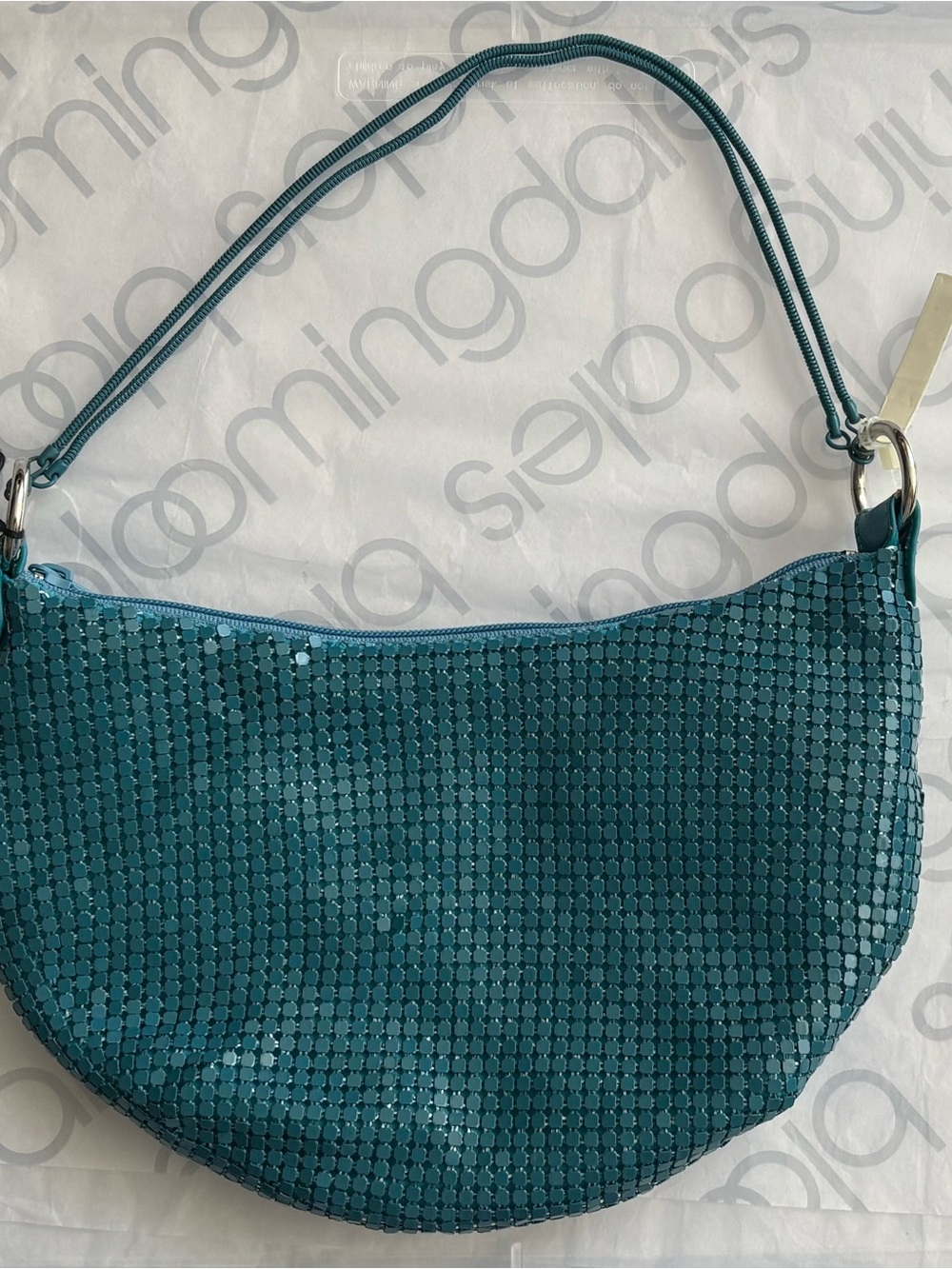 Mesh Teal Shoulder Bag for Women